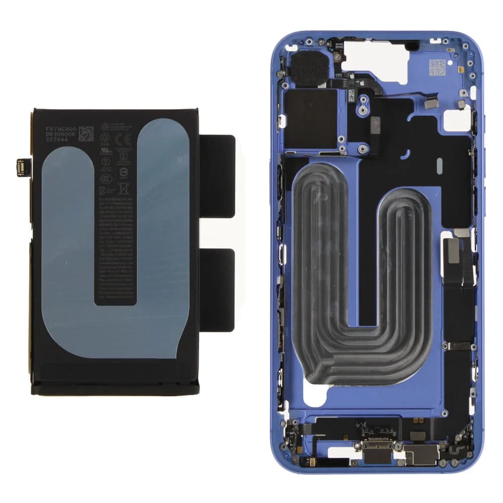 Middle frame incl. battery Apple iPhone 16 Plus - Original - Blue