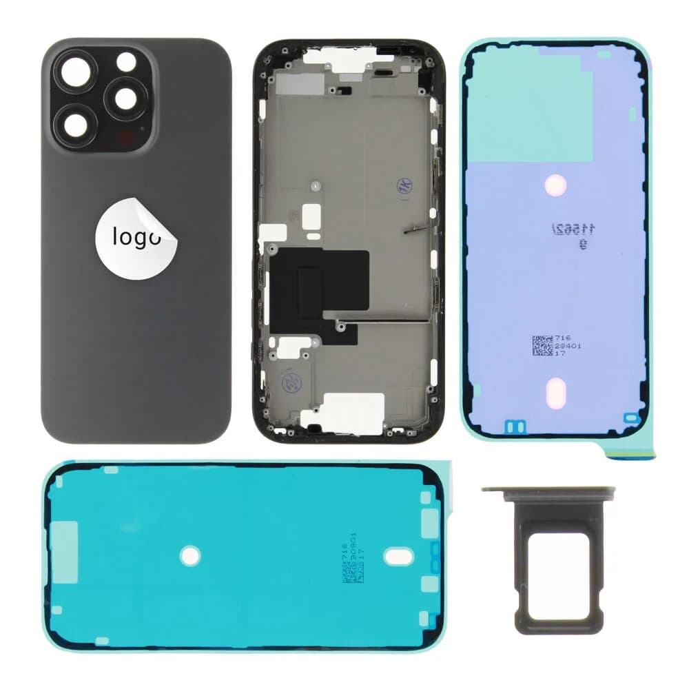 Rear cover excl. small parts iPhone 16 Pro - Pulled A - Black
