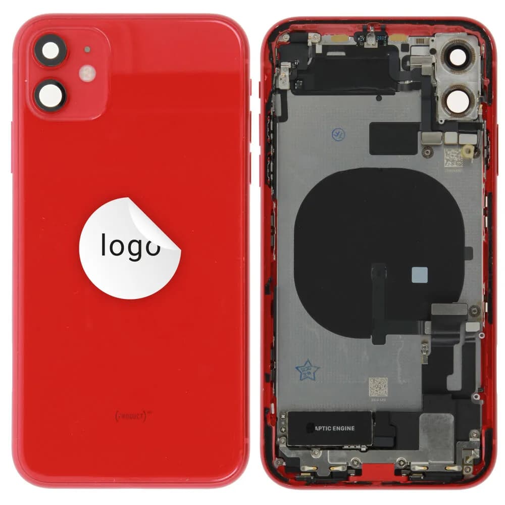 Rear cover incl. small parts iPhone 11 - Pulled B - Red