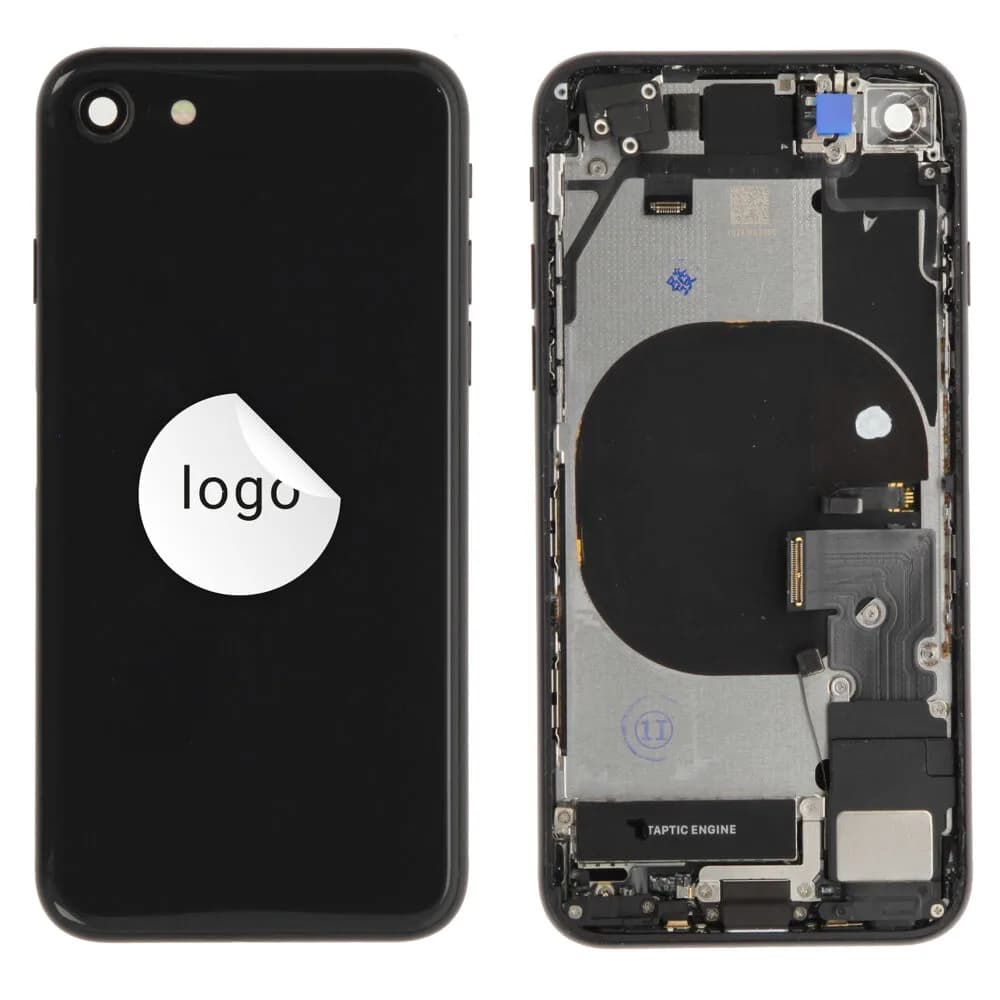 Rear cover incl. small parts iPhone SE (2020) - Pulled B - Black