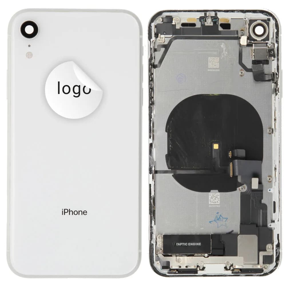 Rear cover incl. small parts iPhone XR - Pulled A - White