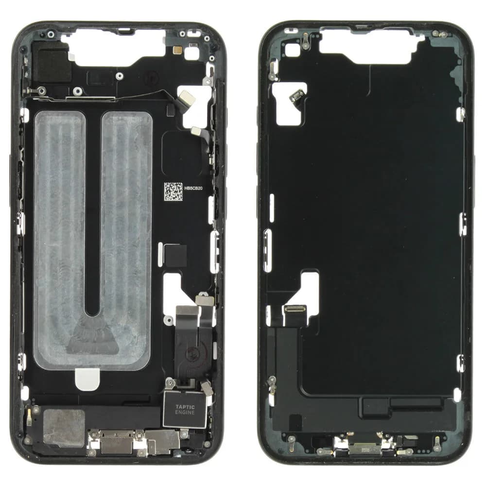 Middle frame incl. small parts iPhone 16e - Pulled B - Black