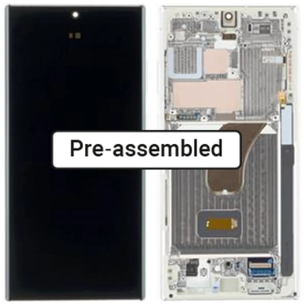 Display incl. pre-assembled frame Samsung Galaxy S23 Ultra - Original - Cream