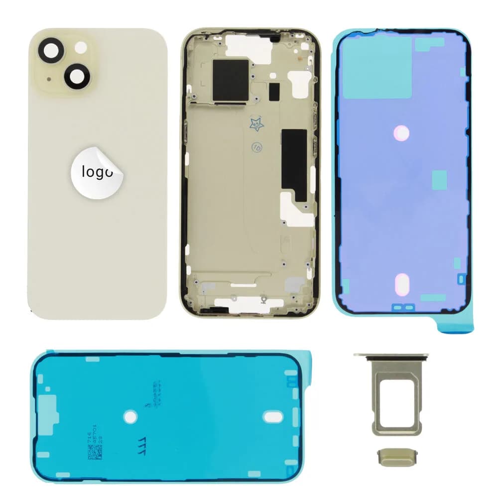 Rear cover excl. small parts iPhone 15 - Pulled A - Yellow