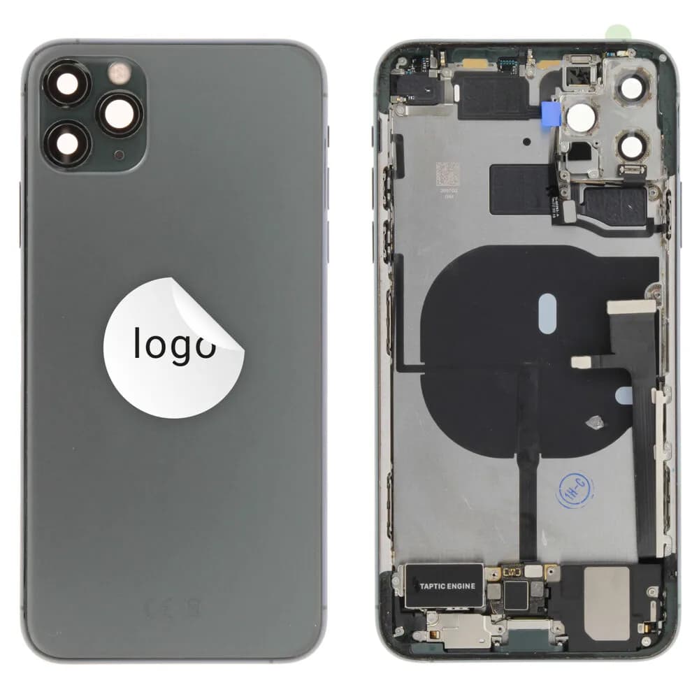Rear cover incl. small parts iPhone 11 Pro Max - Pulled A - Green