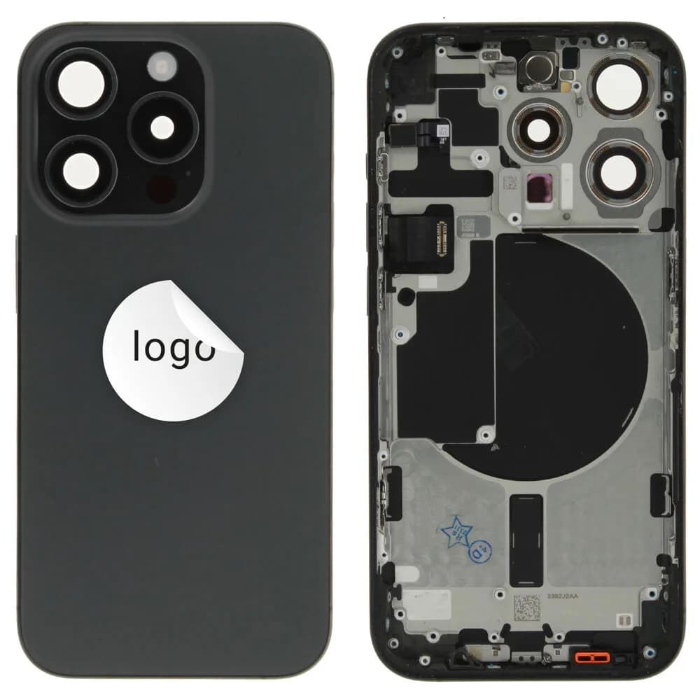 Rear cover excl. small parts iPhone 15 Pro - Pulled A - Black