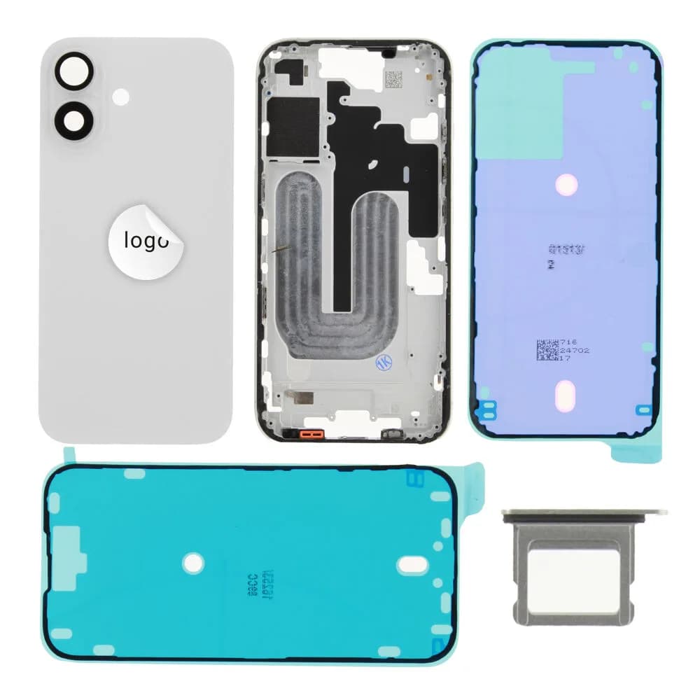 Rear cover excl. small parts iPhone 16 - Pulled A - White