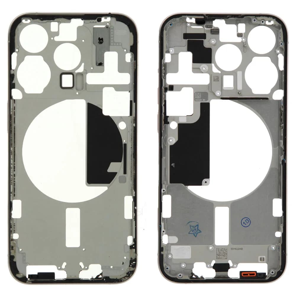 Middle frame excl. small parts iPhone 15 Pro - Pulled A - White