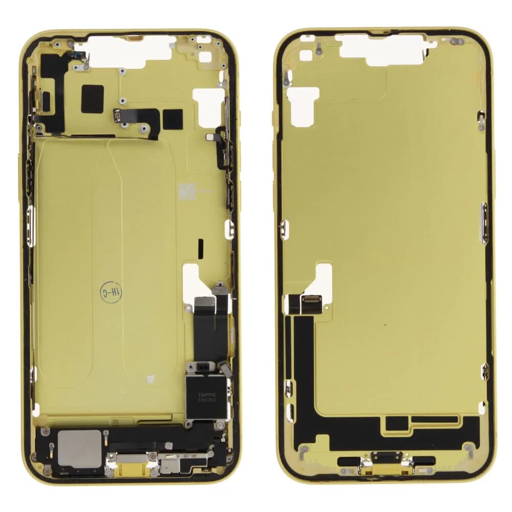 Middle frame iPhone 14 Plus incl. small parts - Pulled A - Yellow