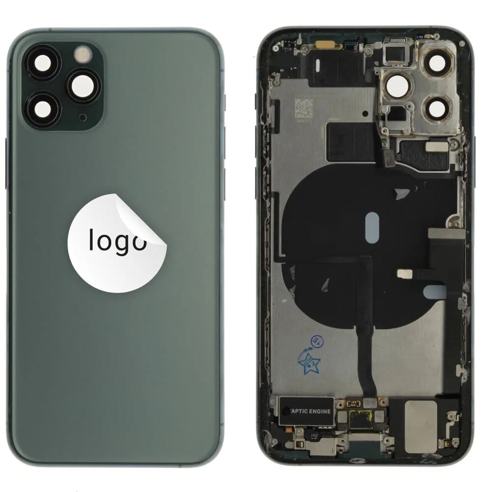 Rear cover incl. small parts iPhone 11 Pro - Pulled C - Green