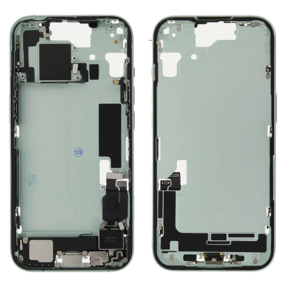 Middle frame incl. small parts iPhone 15 - Pulled C - Green