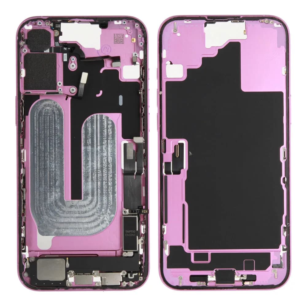 Middle frame iPhone 16 Plus incl. small parts - Pulled C - Pink