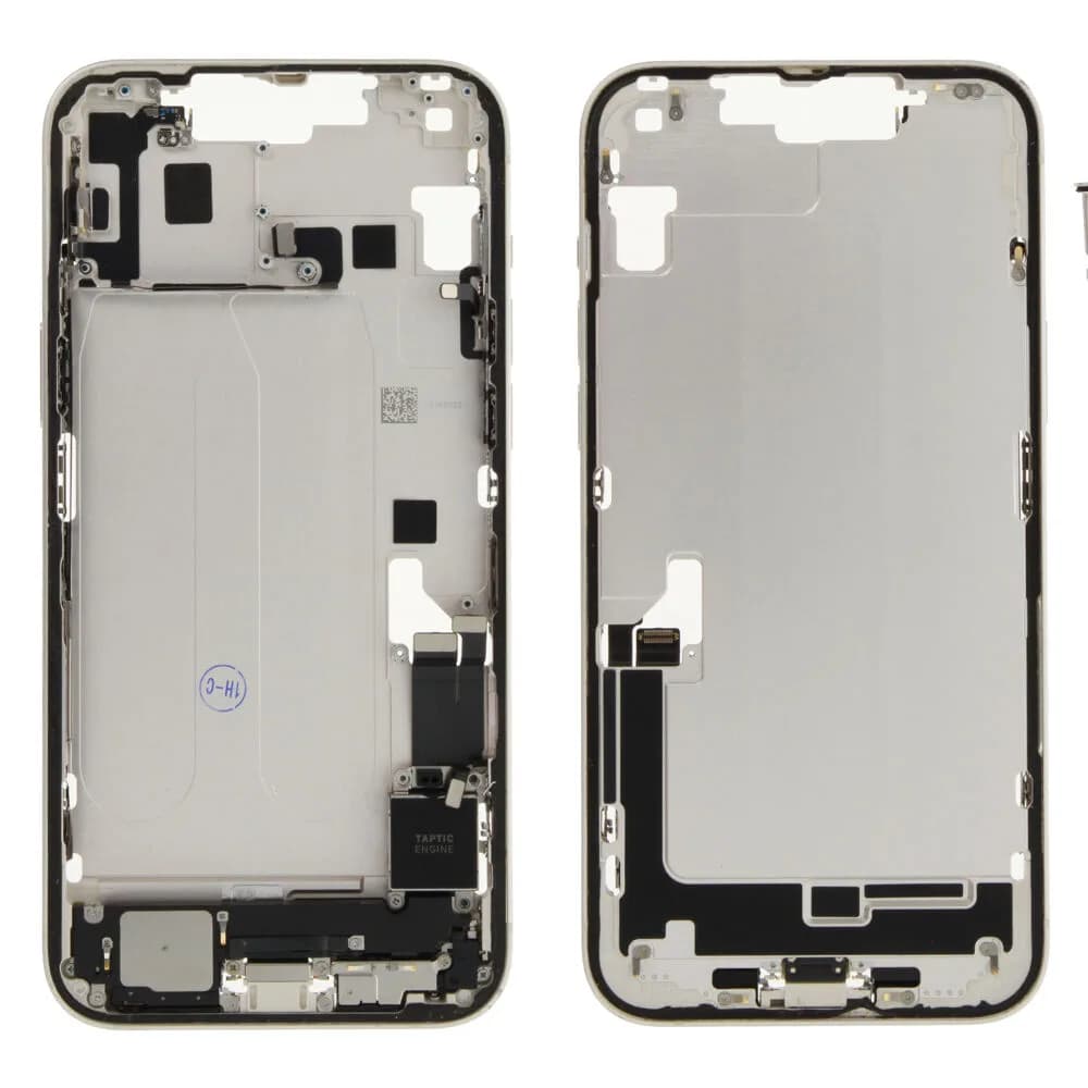 Middle frame iPhone 14 Plus incl. small parts - Pulled A - White