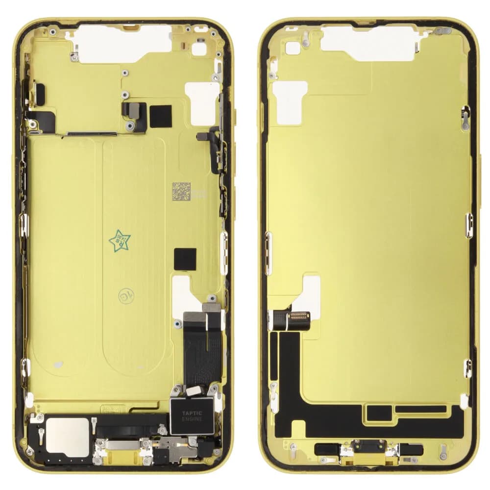 Middle frame incl. small parts iPhone 14 - Pulled C - Yellow