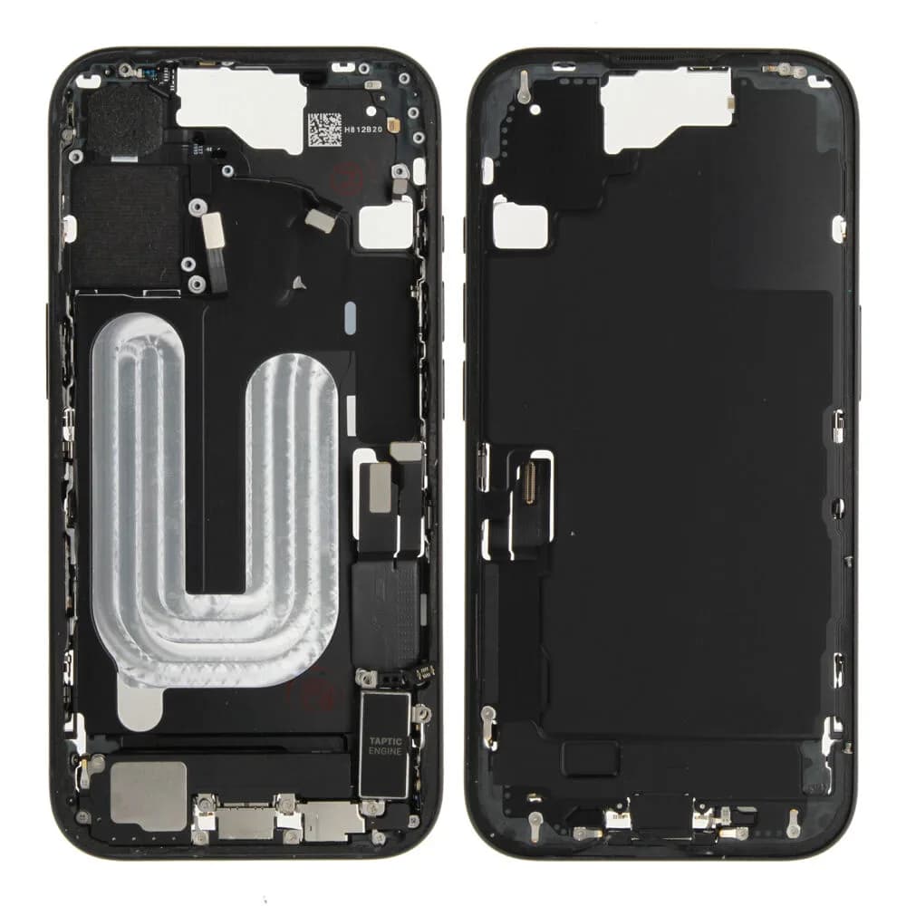 Middle frame incl. small parts iPhone 16 - Pulled A - Black