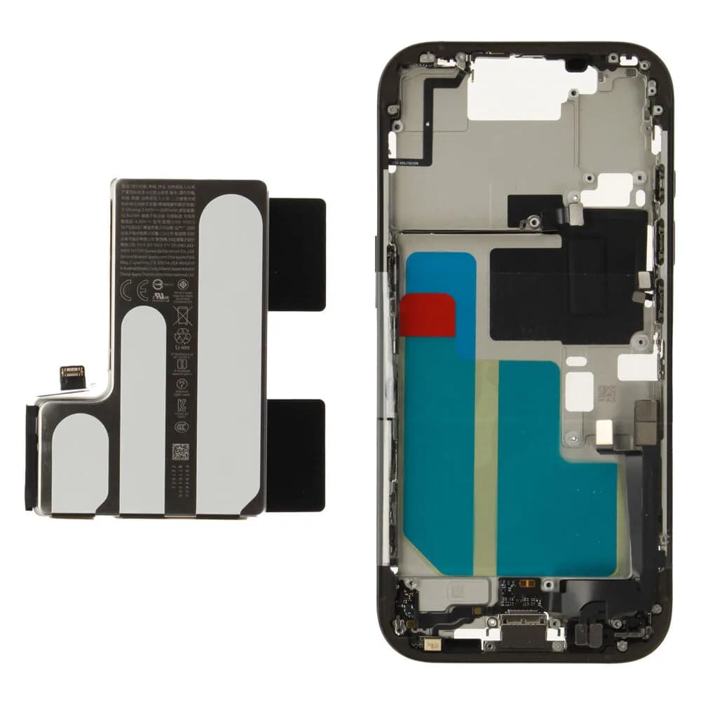 Middle frame incl. battery Apple iPhone 16 Pro - Original - Black Titanium