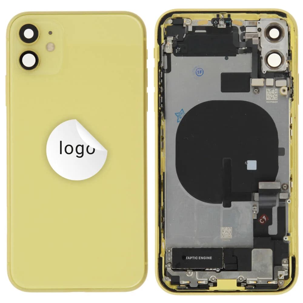 Rear cover incl. small parts iPhone 11 - Pulled B - Yellow