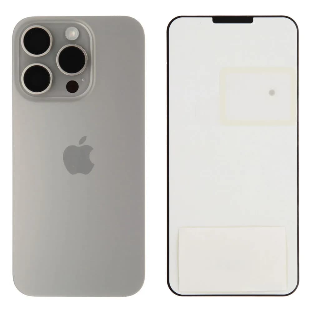 Back glass Apple iPhone 15 Pro - Original - Natural Titanium