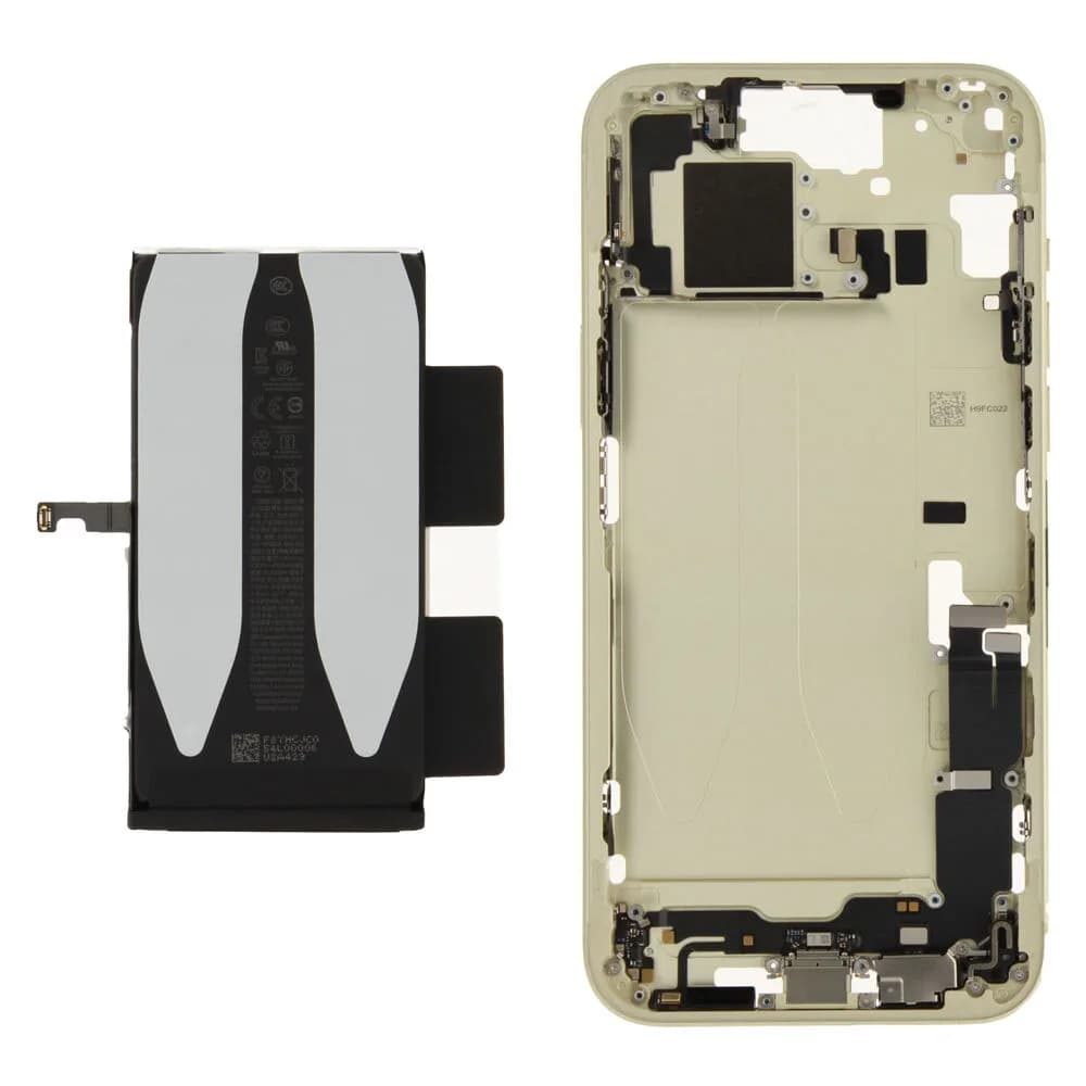 Middle frame incl. battery Apple iPhone 15 Plus - Original - Yellow