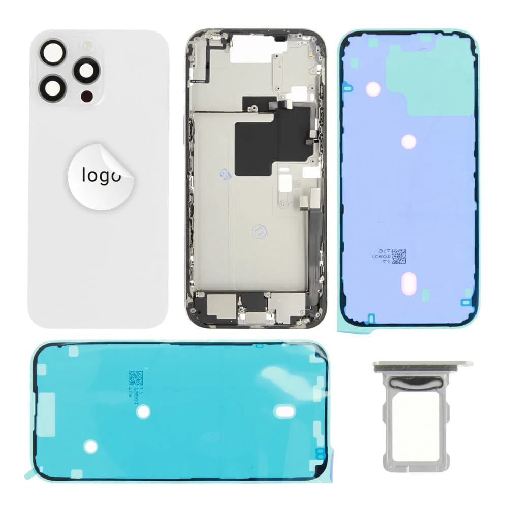 Rear cover incl. small parts iPhone 16 Pro Max - Pulled C - White