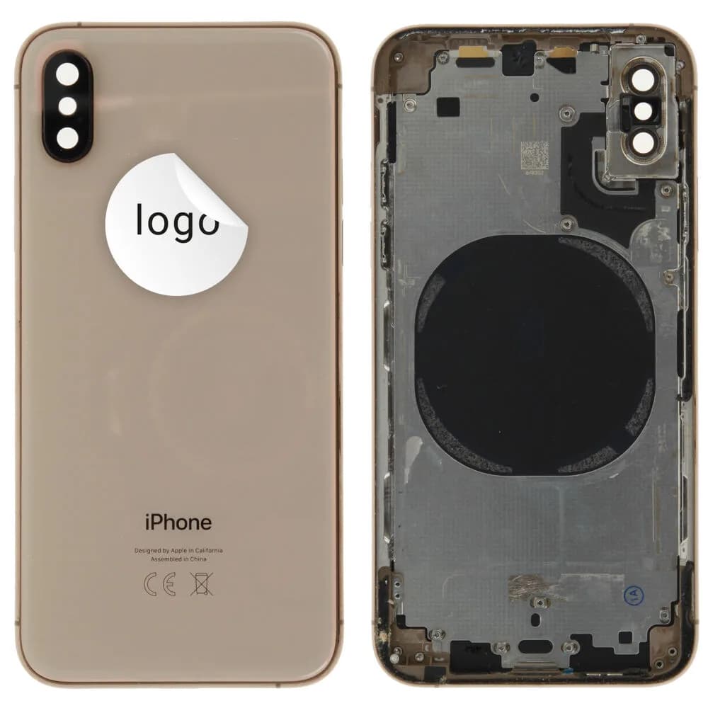 Back cover excl. small parts iPhone XS - Pulled A - Gold