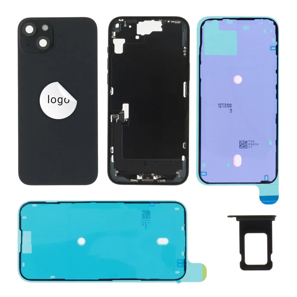 Rear cover incl. small parts iPhone 15 Plus - Pulled (grade C) - Black