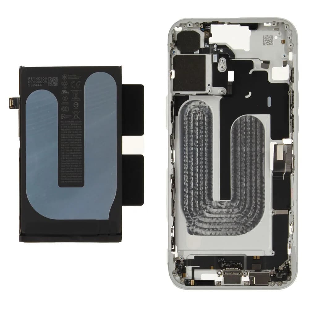Middle frame incl. battery Apple iPhone 16 Plus - Original - White