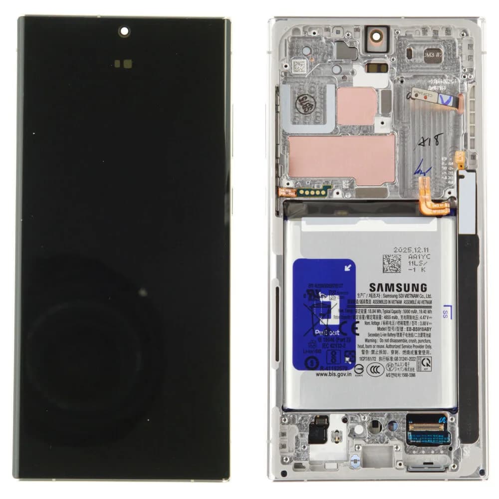 Display incl. battery Samsung Galaxy S23 Ultra - Original - Sky Blue