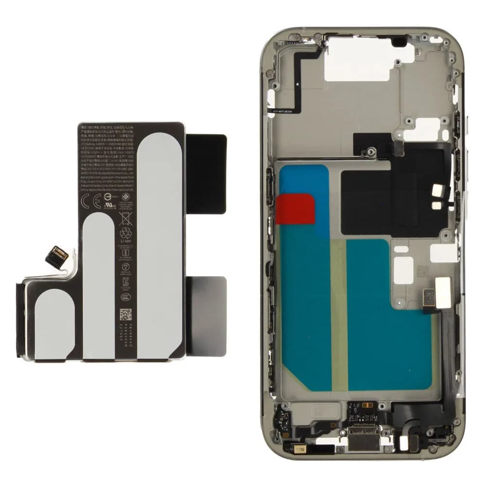 Middle frame incl. battery Apple iPhone 16 Pro - Original - White Titanium