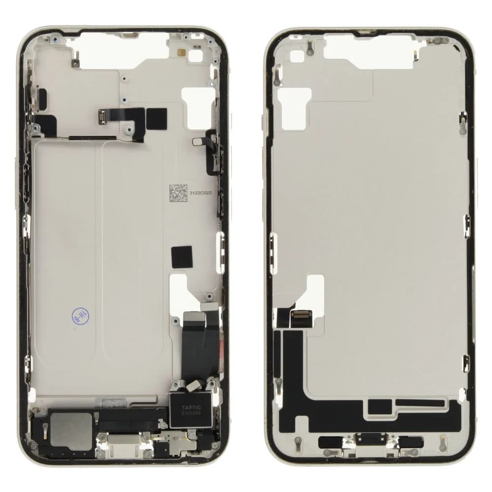 Middle frame incl. small parts iPhone 14 - Pulled C - White
