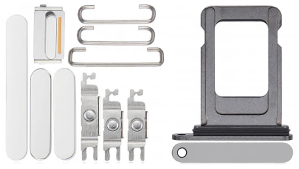 Button set incl. SIM tray iPhone 14 Pro Max - Pulled - White