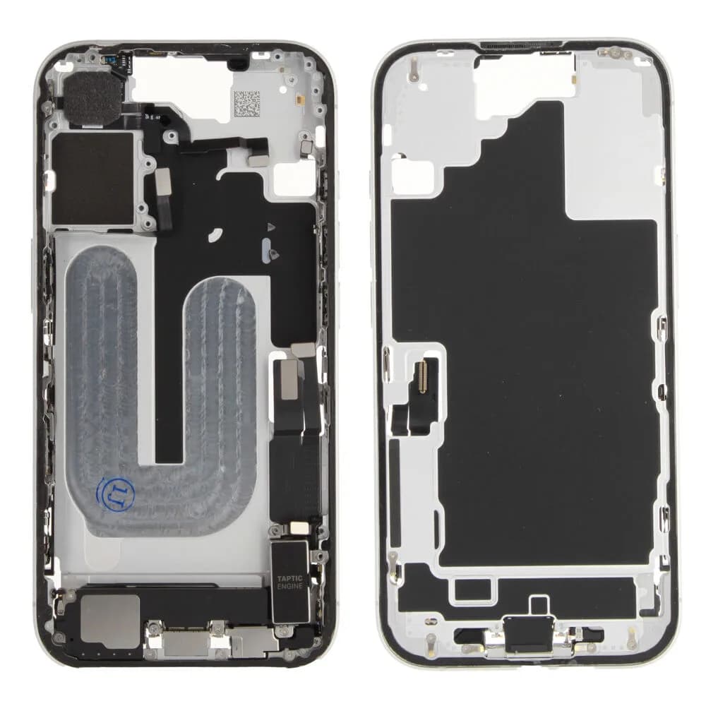 Middle frame incl. small parts iPhone 16 - Pulled C - White
