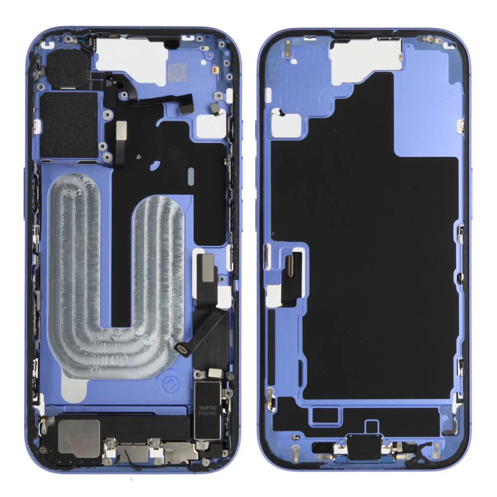 Middle frame incl. small parts iPhone 16 - Pulled C - Blue