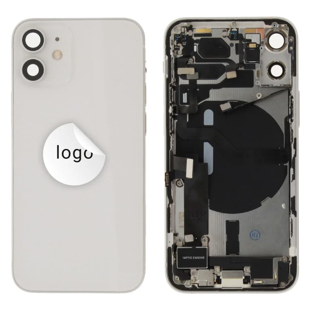 Rear cover incl. small parts iPhone 12 mini - Pulled C - White