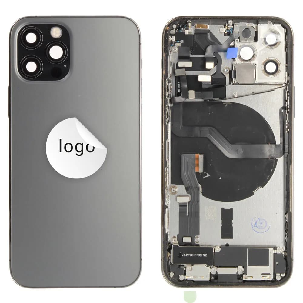 Back cover incl. small parts iPhone 12 Pro - Pulled A - Space Grey