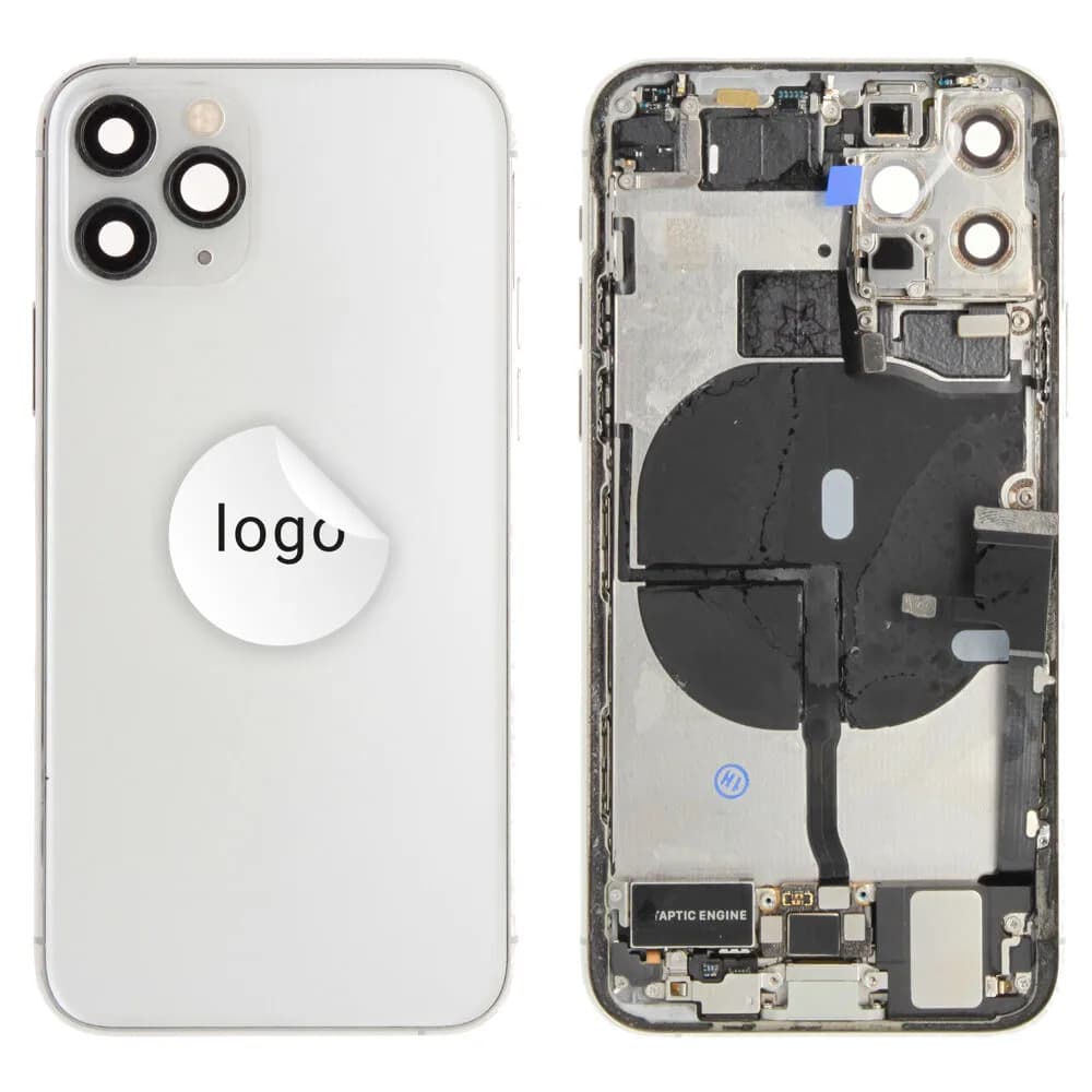 Rear cover incl. small parts iPhone 11 Pro - Pulled B - Silver