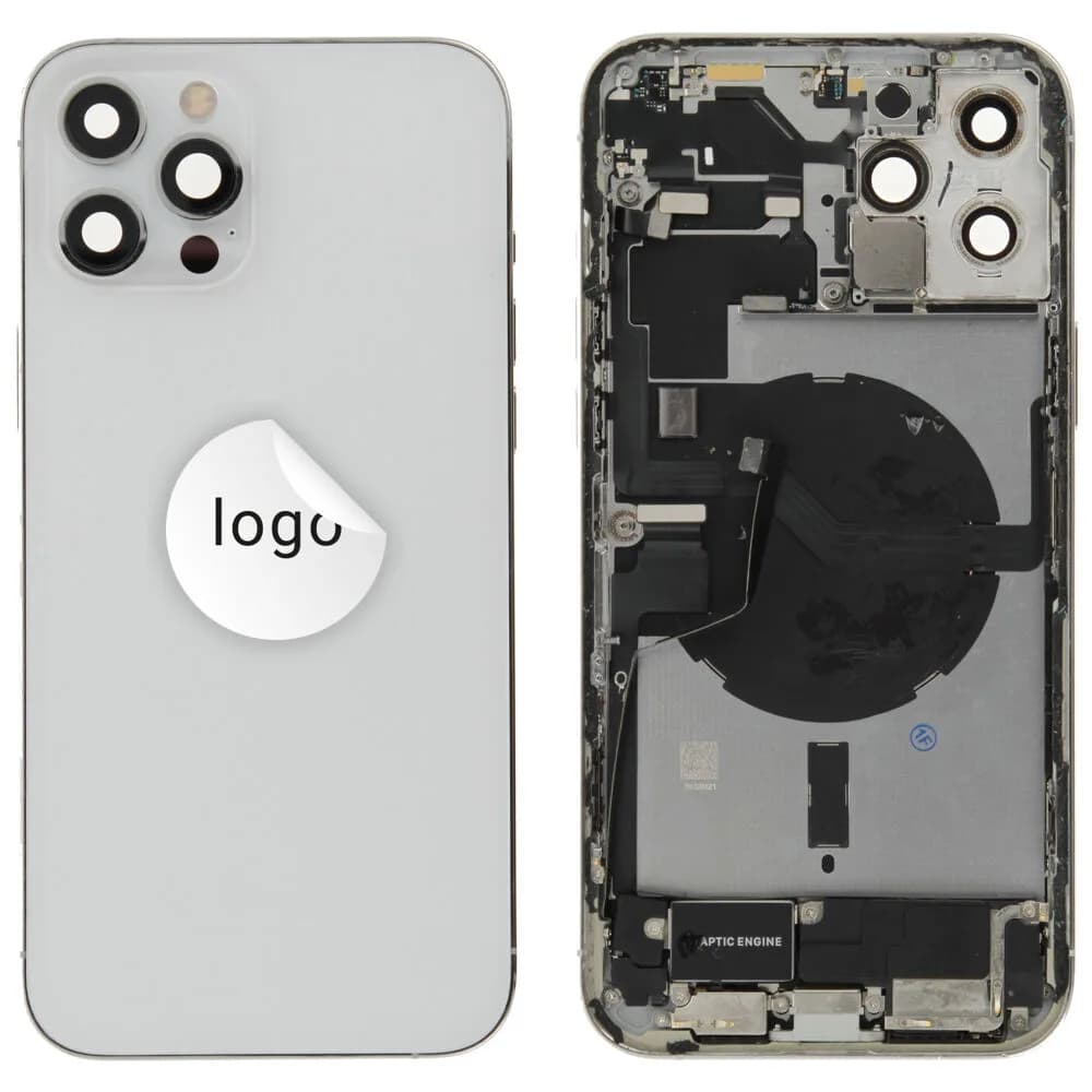 Back cover incl. small parts iPhone 12 Pro Max - Pulled C - Silver
