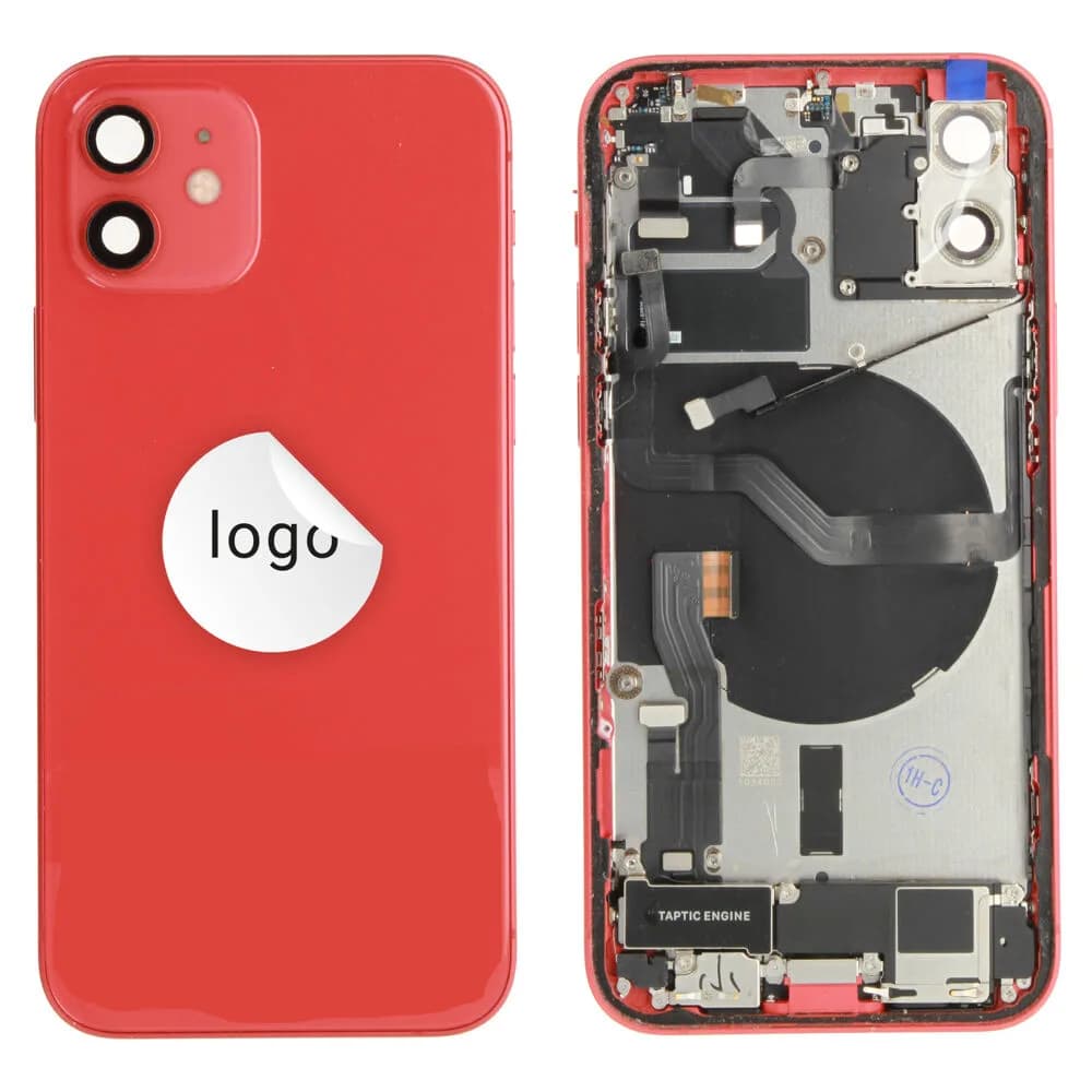 Rear cover incl. small parts iPhone 12 - Pulled C - Red