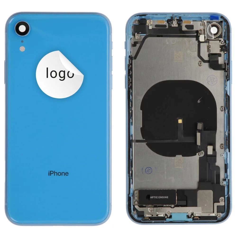 Rear cover incl. small parts iPhone XR - Pulled A - Blue