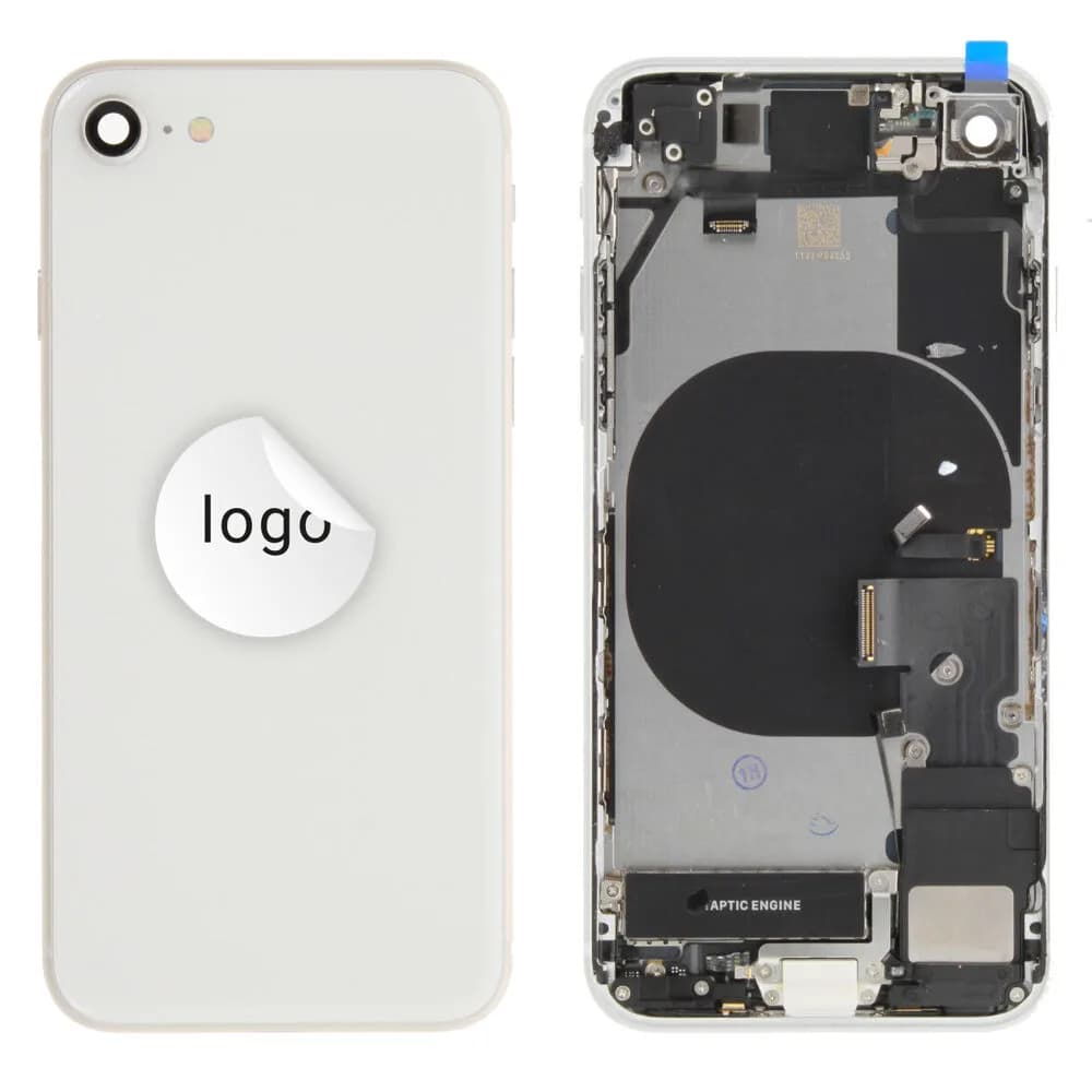 Rear cover incl. small parts iPhone SE (2022) - Pulled A - White