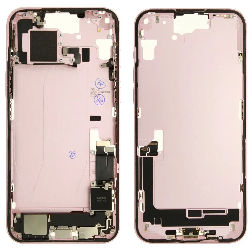 Middle frame incl. small parts iPhone 15 Plus - Pulled A - Pink