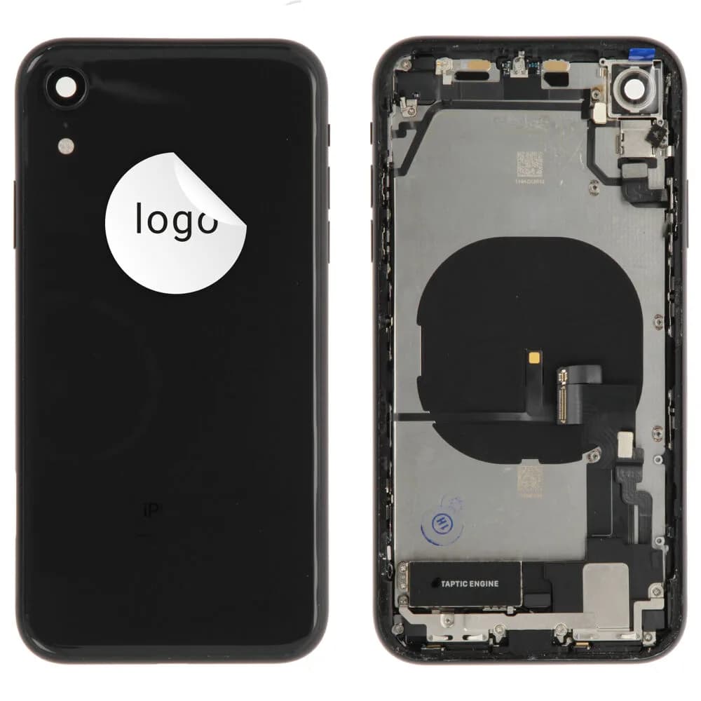 Rear cover incl. small parts iPhone XR - Pulled A - Black