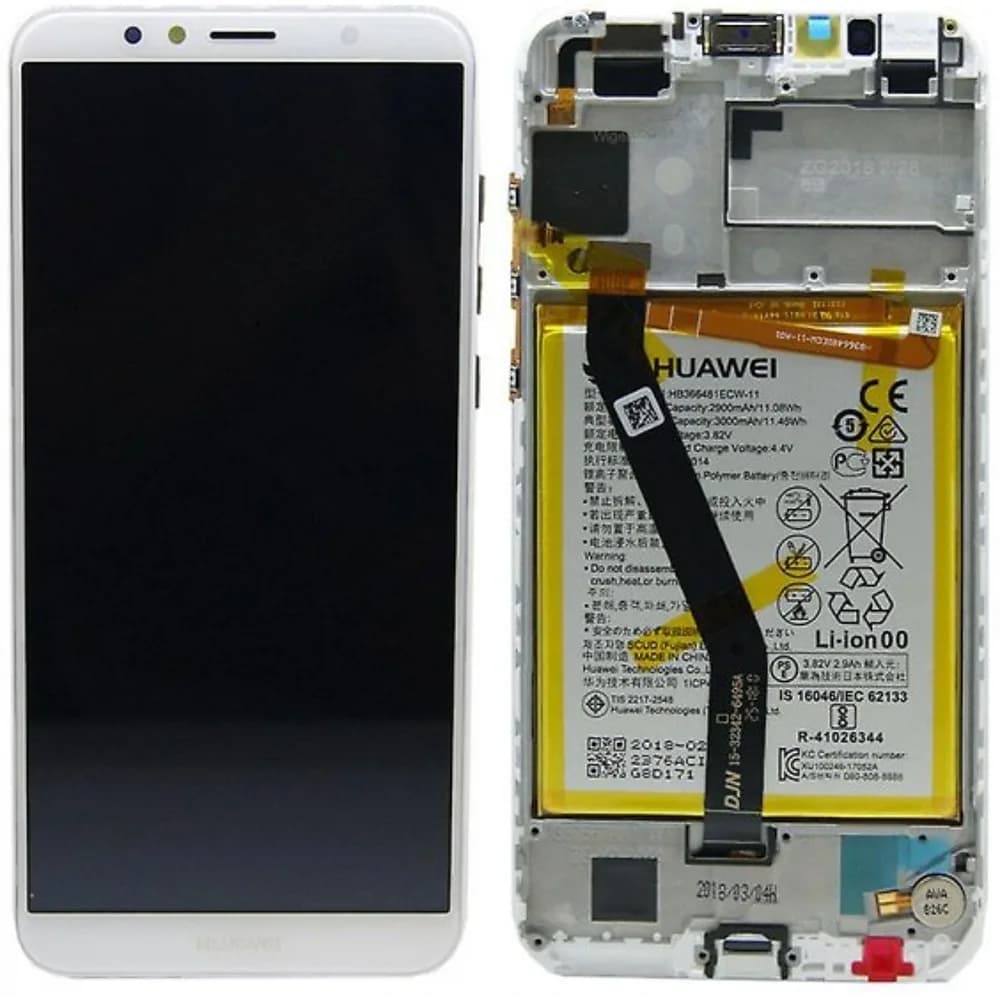Display incl. frame Honor 7A - Original - White
