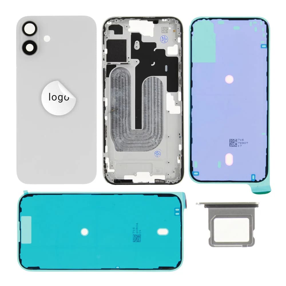 Rear cover iPhone 16 Plus excl. small parts - Pulled A - White