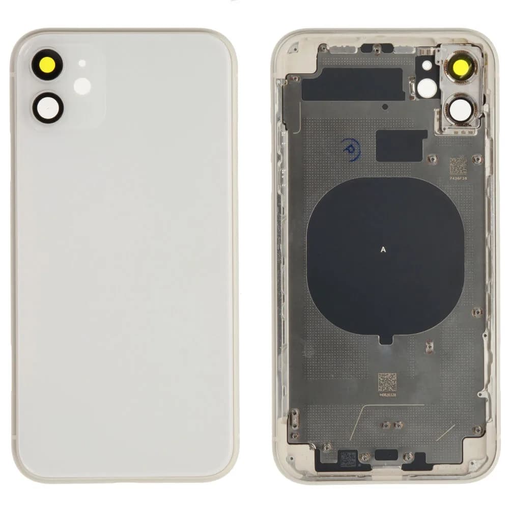 Back glass excl. logo iPhone 11 - Compatible - White