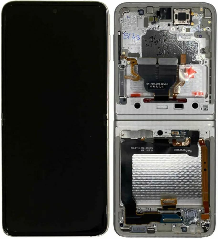 Display excl. camera Samsung Galaxy Z Flip3 (5G) - Original - Cream