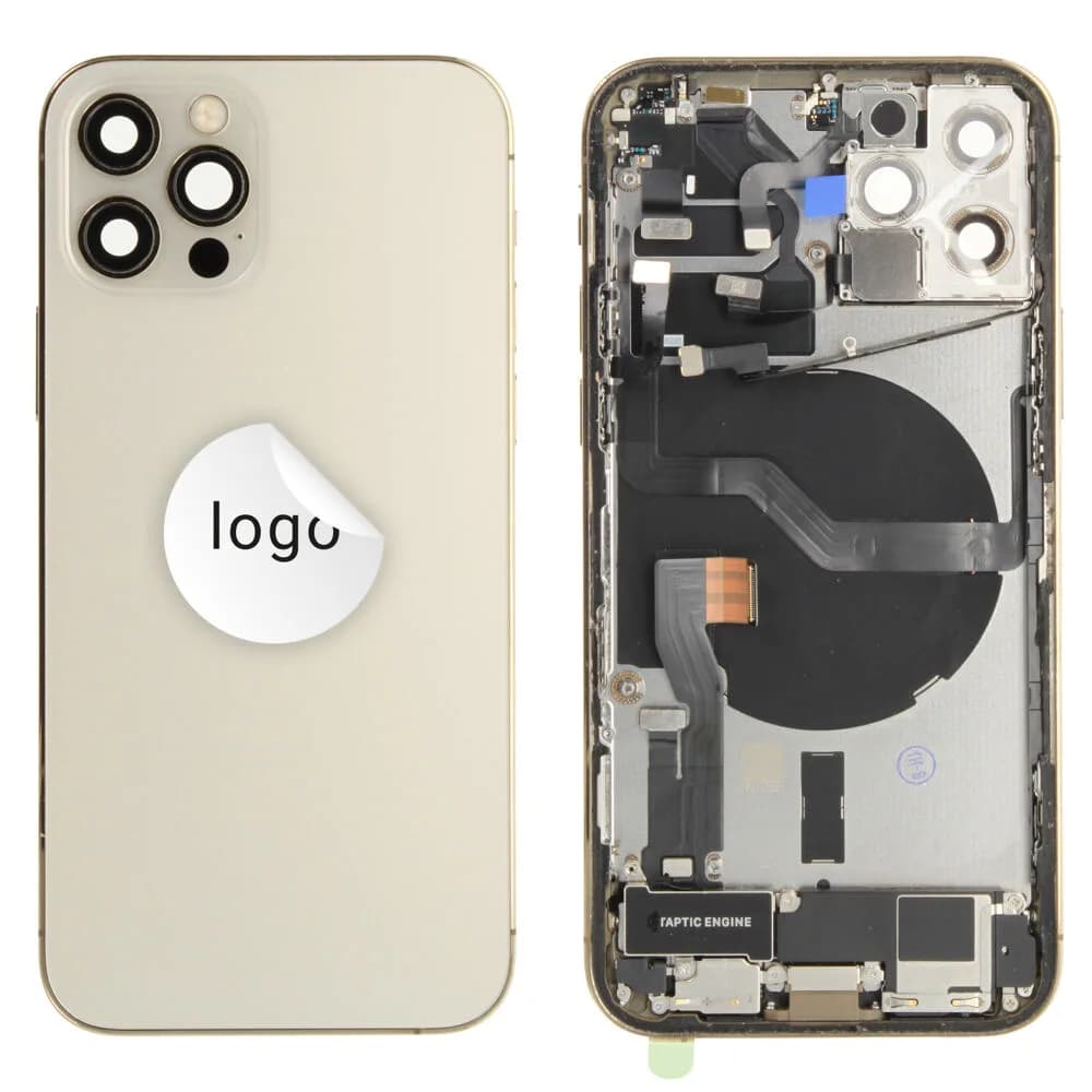 Back cover incl. small parts iPhone 12 Pro - Pulled B - Gold