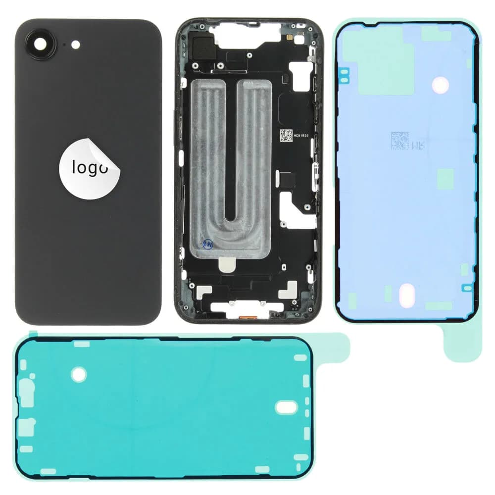 Rear cover excl. small parts iPhone 16e - Pulled A - Black