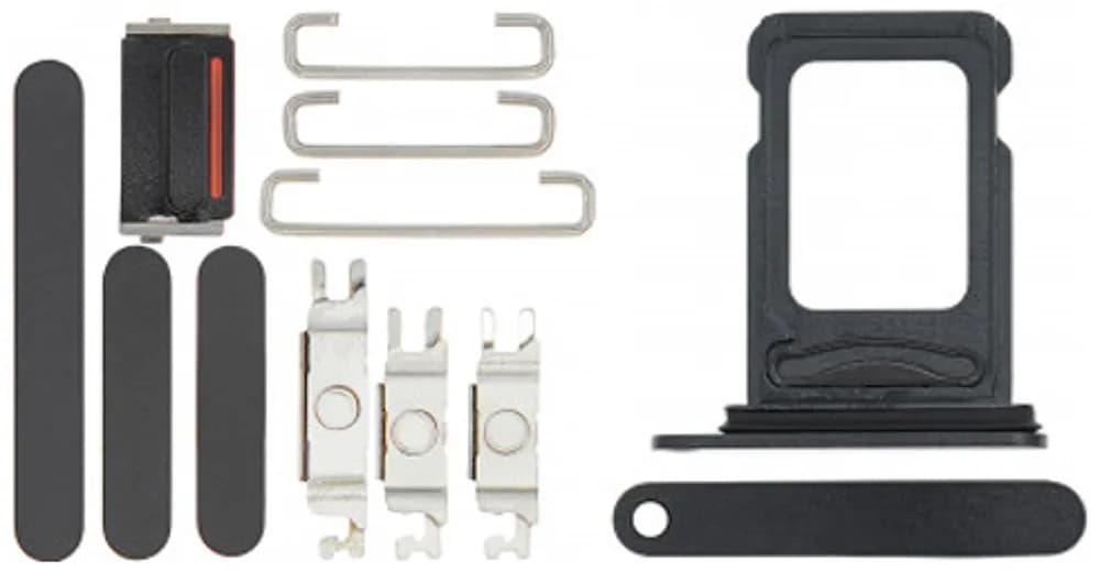 Keyset incl. SIM card tray iPhone 12 - Pulled - Black