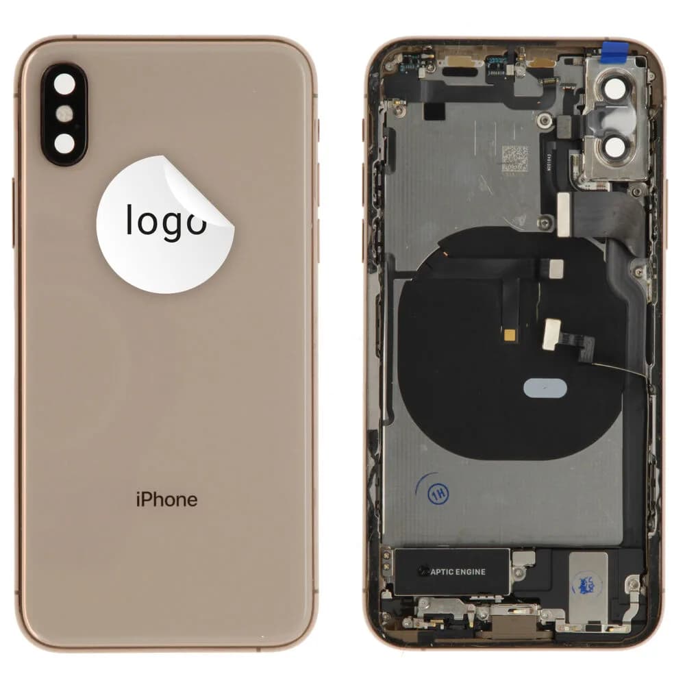 Back cover incl. small parts iPhone XS - Pulled B - Gold